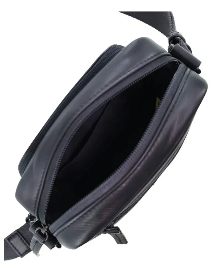 PIERRE CARDIN Leather Classic Crossbody Bag in Black