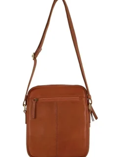 PIERRE CARDIN Leather Cross-Body Bag in Cognac