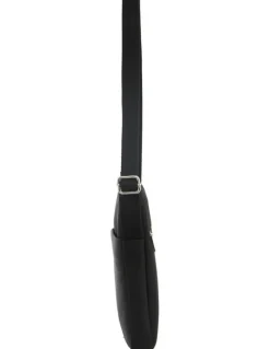PIERRE CARDIN Leather iPad Bag in Black