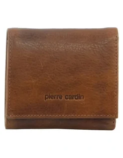 PIERRE CARDIN Leather Men's Tri-Fold Wallet in Cognac