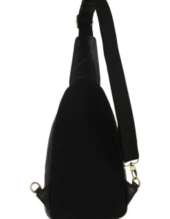 PIERRE CARDIN Leather Sling Bag in Black