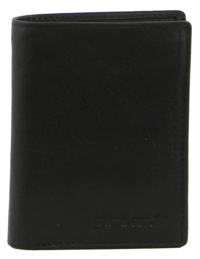 PIERRE CARDIN Leather Tri-Fold Wallet in Black
