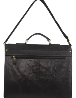 PIERRE CARDIN Men's Leather Business/Computer Bag in Black