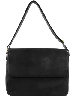 PIERRE CARDIN Messenger Leather Bag in Black