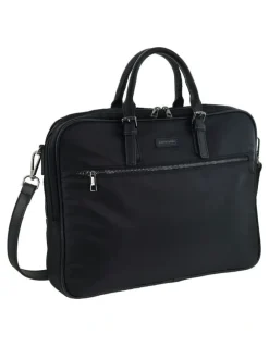 PIERRE CARDIN Nylon Business Laptop Bag in Black