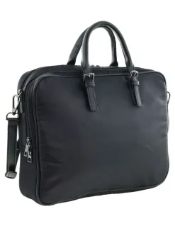 PIERRE CARDIN Nylon Business Laptop Bag in Black