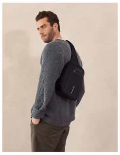 PIERRE CARDIN Nylon Sling Bag in Black