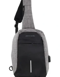 PIERRE CARDIN Nylon Sling Bag in Grey