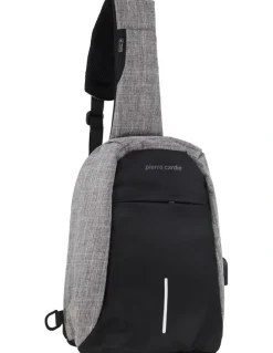 PIERRE CARDIN Nylon Sling Bag in Grey