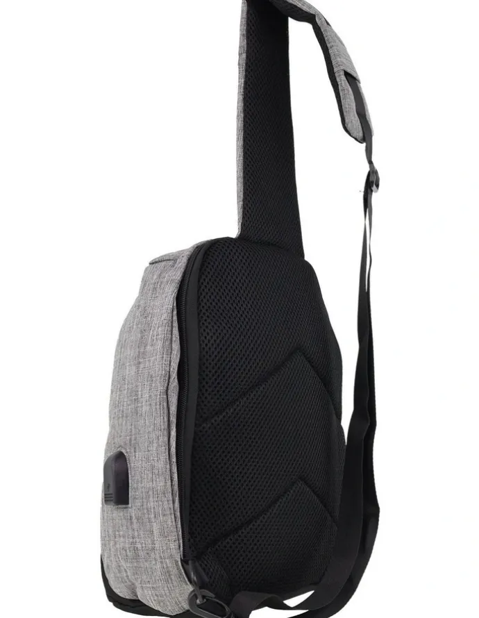 PIERRE CARDIN Nylon Sling Bag in Grey