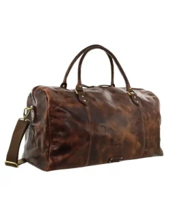 PIERRE CARDIN Pierre Cardin Vintage Genuine Leather Overnight Bag in Cognac