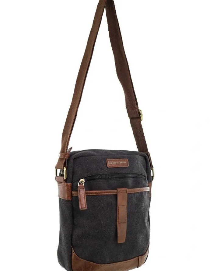 Pierre Cardin Pierre Cardin Canvas Crossbody Bag in Black