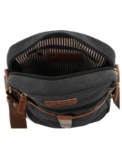 Pierre Cardin Pierre Cardin Canvas Crossbody Bag in Black
