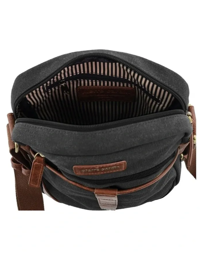 Pierre Cardin Pierre Cardin Canvas Crossbody Bag in Black