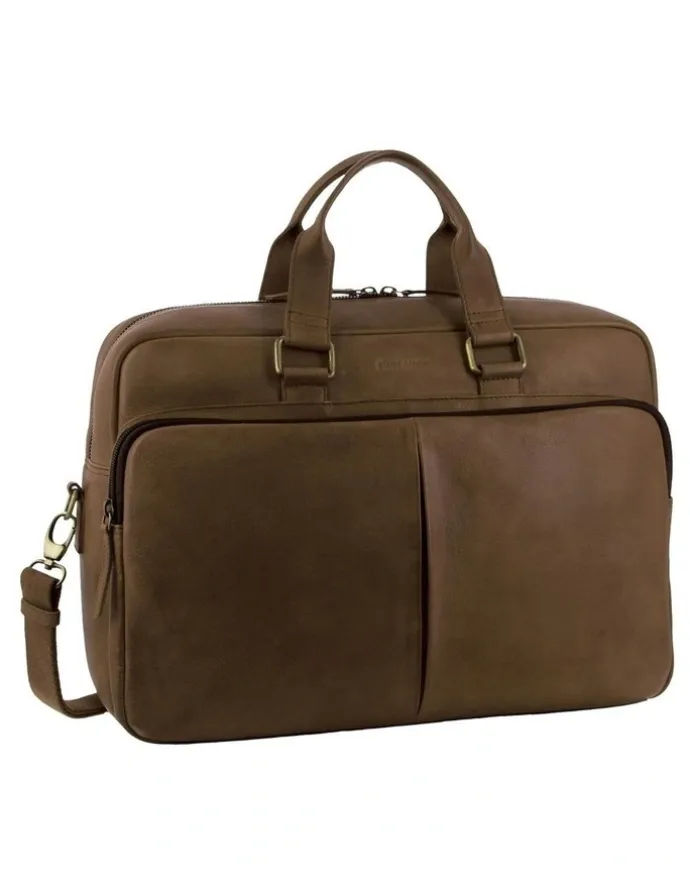 PIERRE CARDIN Rustic Business Computer Bag in Oak