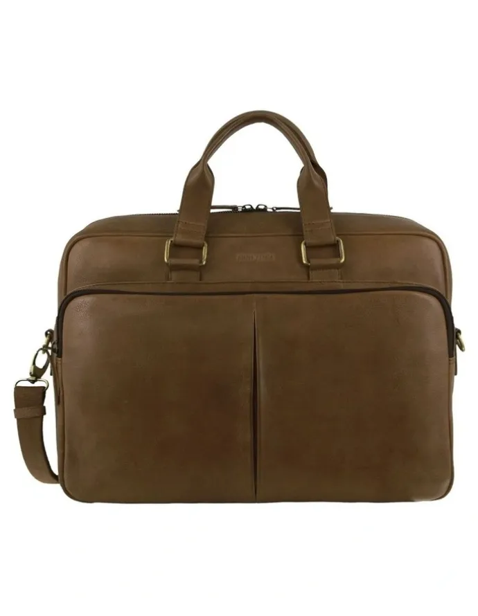 PIERRE CARDIN Rustic Business Computer Bag in Oak