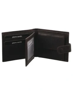 PIERRE CARDIN Rustic Leather Wallet in Chestnut Brown