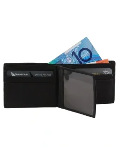 PIERRE CARDIN Rustic Leather Bi-Fold Slimline Wallet in Black