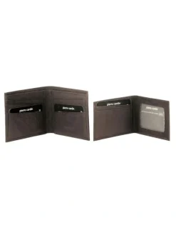 PIERRE CARDIN Rustic Leather Bi-Fold Wallet in Brown