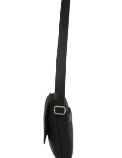 PIERRE CARDIN Nylon With Leather Trim Travel Bag in Black