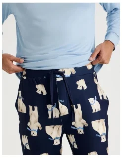PJ Club Cosy Knit Pyjama Set in Bearly Awake Print