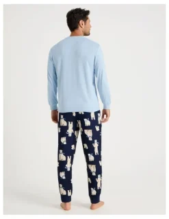 PJ Club Cosy Knit Pyjama Set in Bearly Awake Print