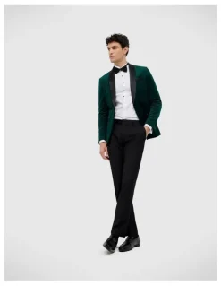 Politix Black Tie Velvet Tuxedo in Emerald