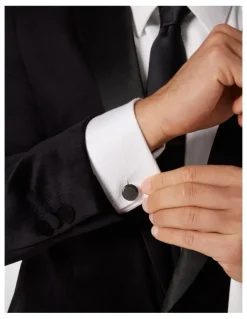 Politix Champagne Glass Shaped Cufflinks in Gunmetal