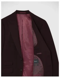 Politix Elliot Tailored Jacket in Burgundy
