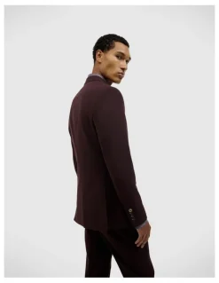 Politix Elliot Tailored Jacket in Burgundy