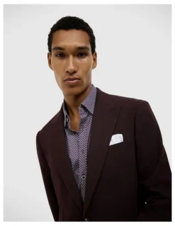 Politix Elliot Tailored Jacket in Burgundy