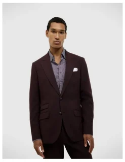 Politix Elliot Tailored Jacket in Burgundy