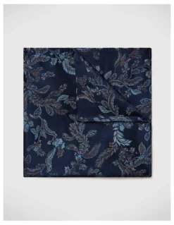 Politix Francis Floral Pocket Square in Navy
