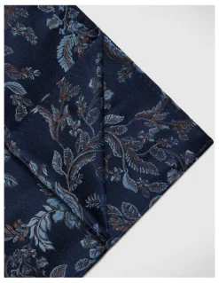 Politix Francis Floral Pocket Square in Navy