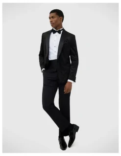 Politix Gerald Velvet Paisley Tuxedo Jacket in Black