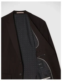 Politix Henson Textured Tailored Jacket in Chocolate