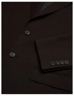 Politix Henson Textured Tailored Jacket in Chocolate