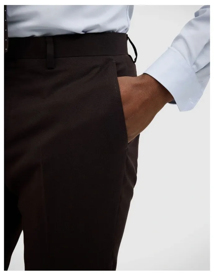 Politix Henson Textured Tailored Pant in Chocolate