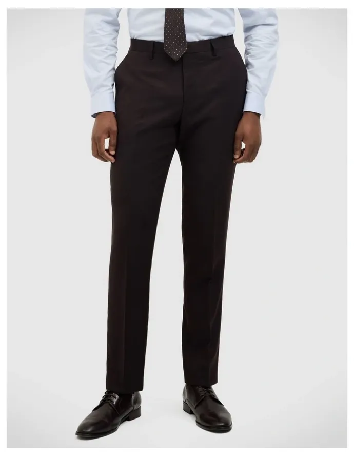 Politix Henson Textured Tailored Pant in Chocolate