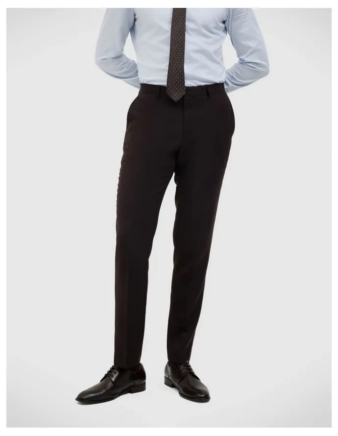 Politix Henson Textured Tailored Pant in Chocolate