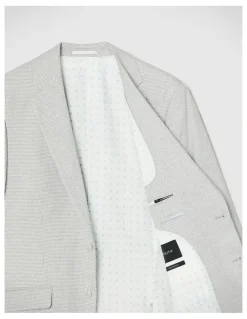 Politix Keaton Check Tailored Jacket in Light Grey