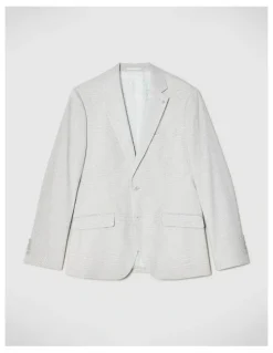 Politix Keaton Check Tailored Jacket in Light Grey
