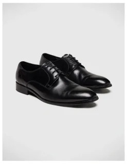 Politix Lace Up Derby Shoes in Black