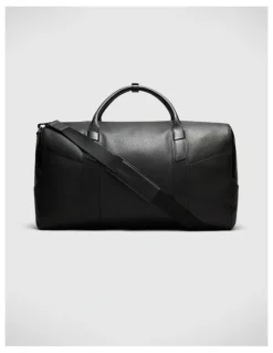 Politix Leather Weekender Bag in Black