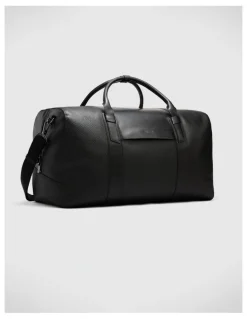 Politix Leather Weekender Bag in Black