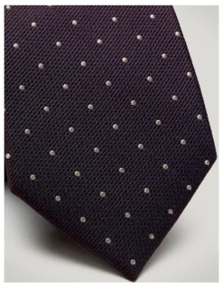 Politix Martin Spot Silk Tie in Burgundy
