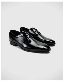 Politix Patent Derby Lace Up in Black