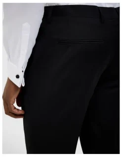 Politix Peter Black Tie Chintz Tuxedo Pant in Black Chintz