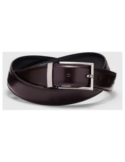 Politix Reversible Leather Belt in Black/brown