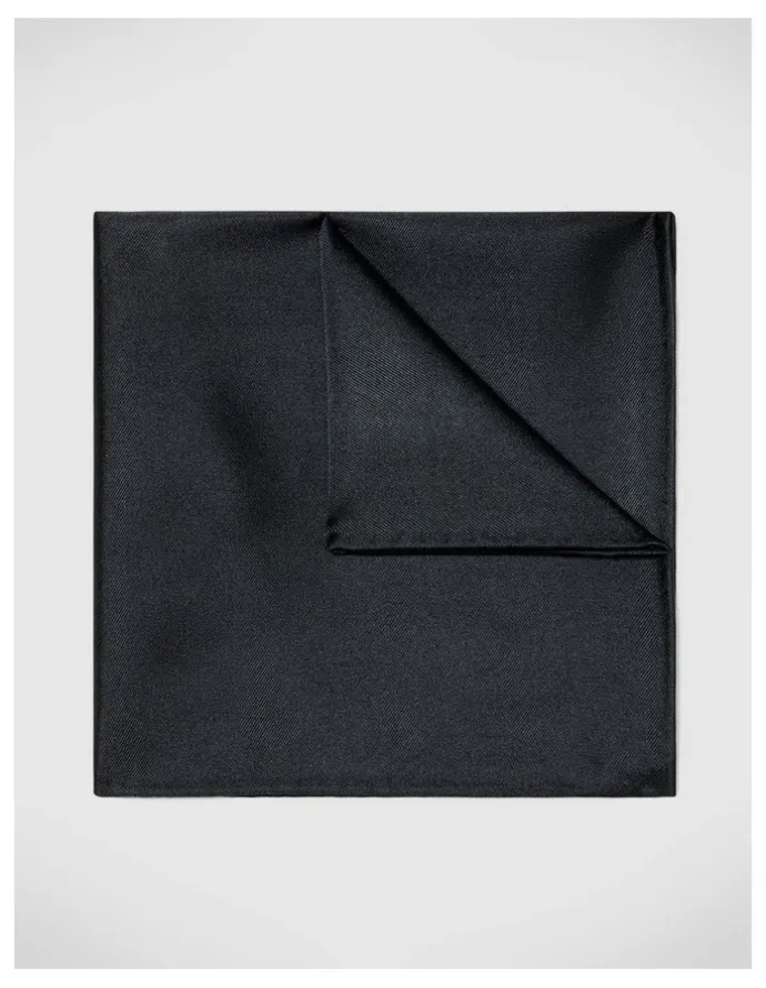 Politix Silk Pocket Square in Black